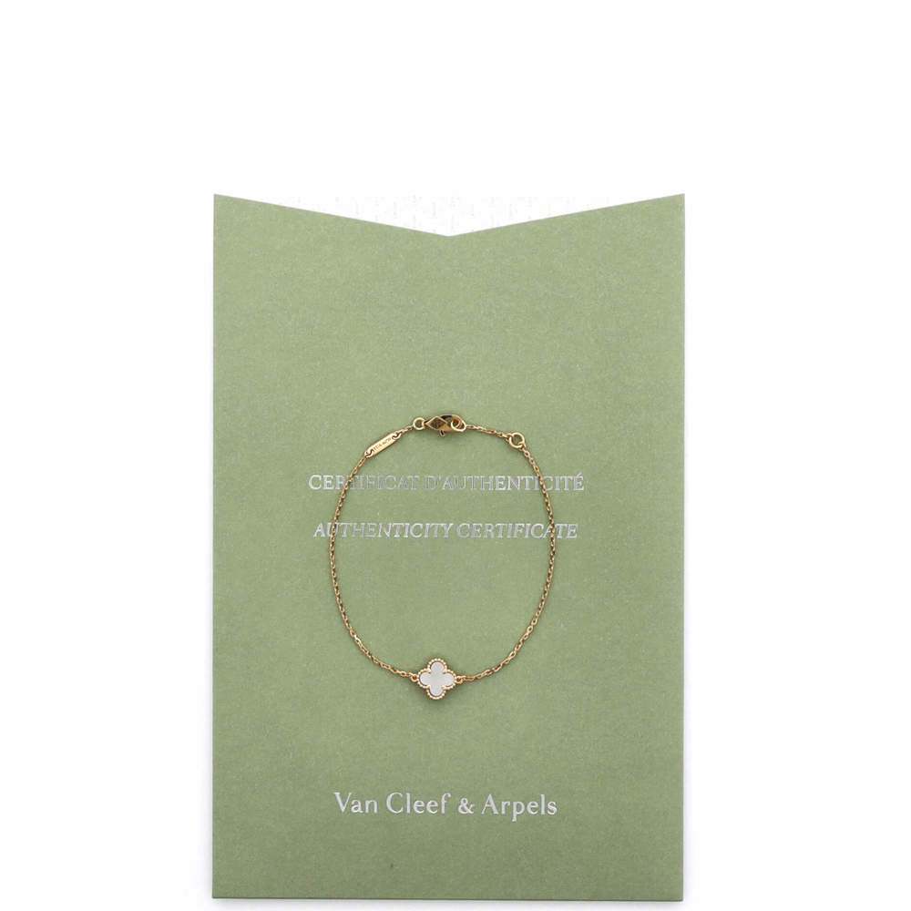Van Cleef & Arpels Sweet Alhambra Bracelet 18K Yellow Gold and Mother of Pearl - Picture 2 of 4